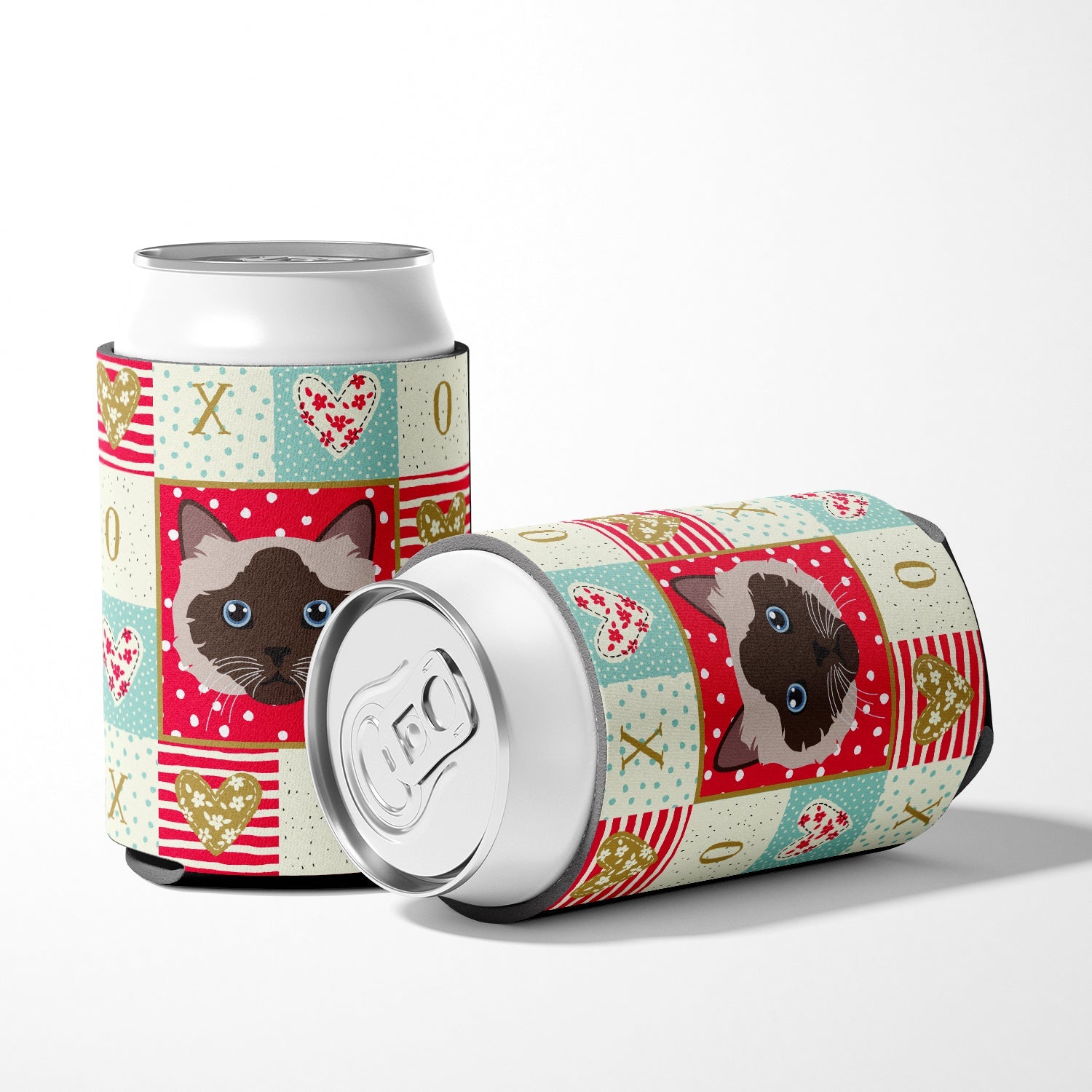 Birman Cat Love Can or Bottle Hugger Cooler Sleeve for Standard 12 oz Cans, Insulated Foam Beer & Soda Can Hugger Reusable