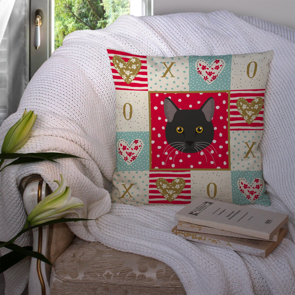 Bombay Cat Love Decorative Throw Pillow 14x14 Indoor Outdoor Accent Cushion, Fabric Cover with Insert for Sofa, Bed, Porch & Living Room