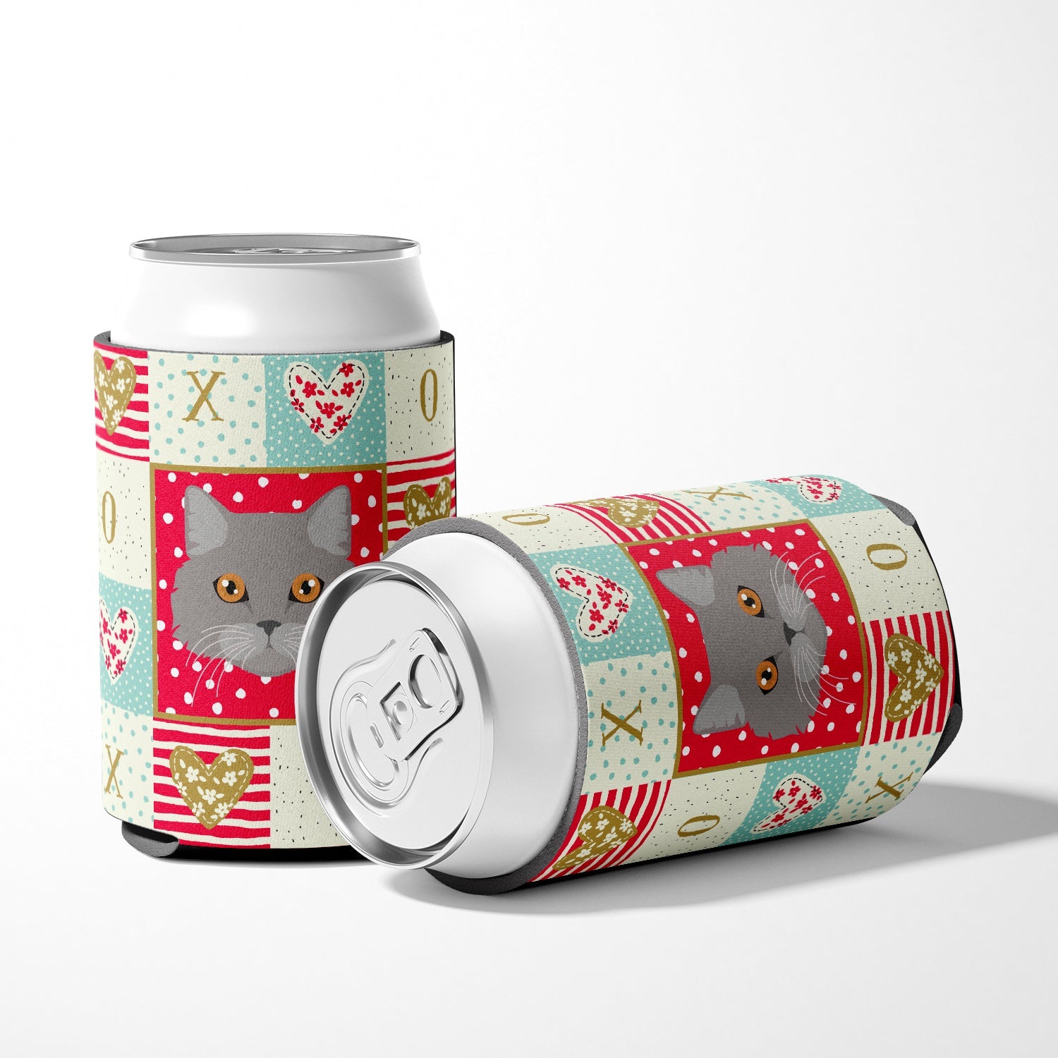 Brazilian Longhair Cat Love Can or Bottle Hugger Cooler Sleeve for Standard 12 oz Cans, Insulated Foam Beer & Soda Can Hugger Reusable
