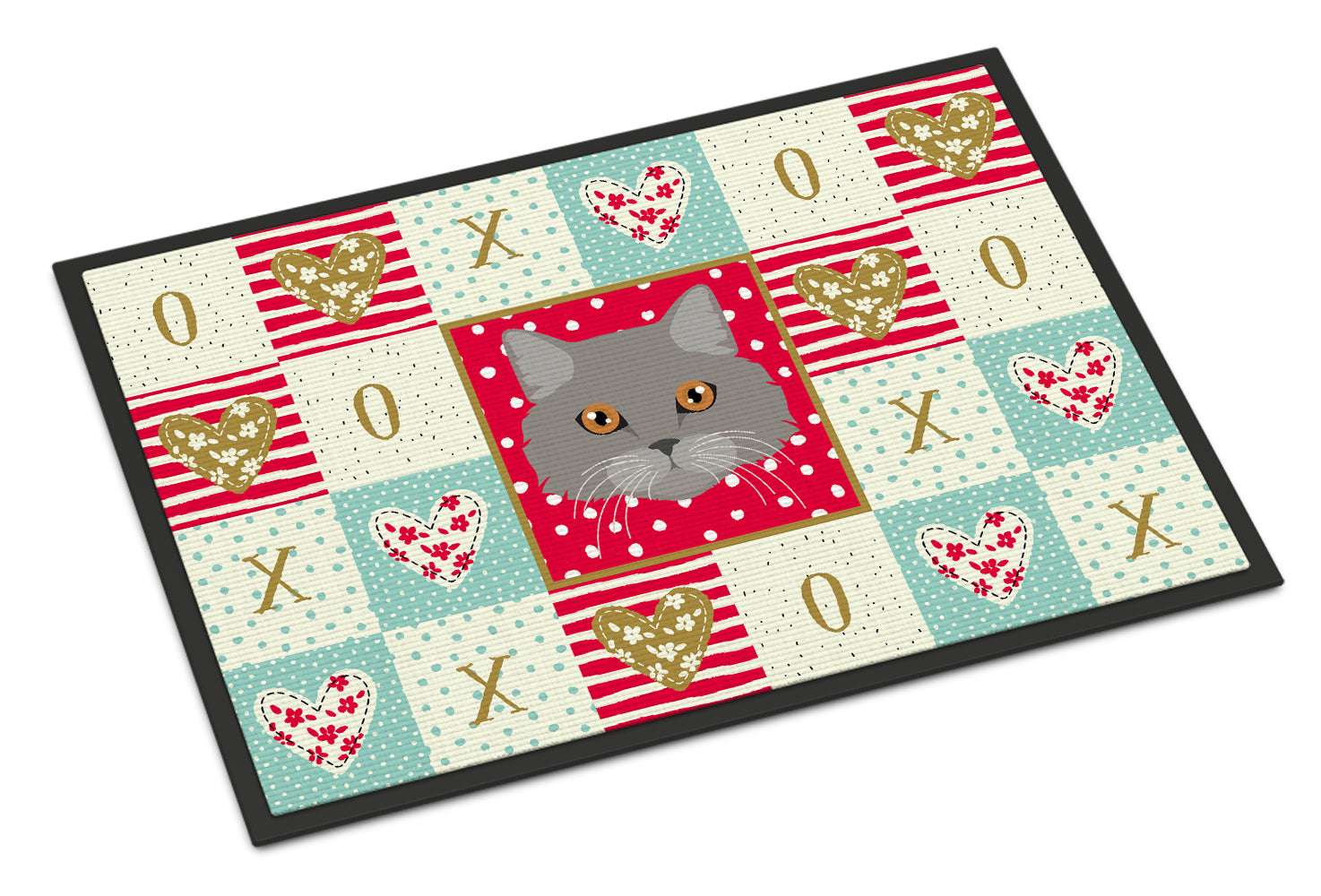 Brazilian Longhair Cat Love Doormat Indoor Outdoor 18H X 27W Front Door Mat Rugs for Entryway, Non Slip Washable