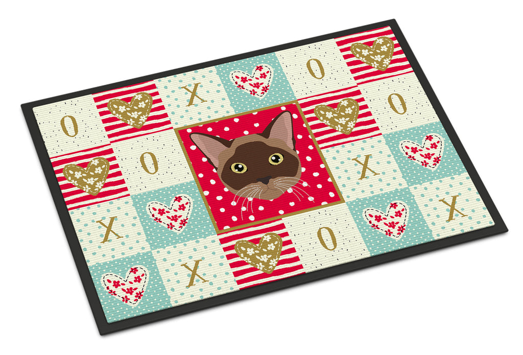 Burmese Cat Love Doormat Indoor Outdoor 24H X 36W Front Door Mat Rugs for Entryway, Non Slip Washable Low Pile,