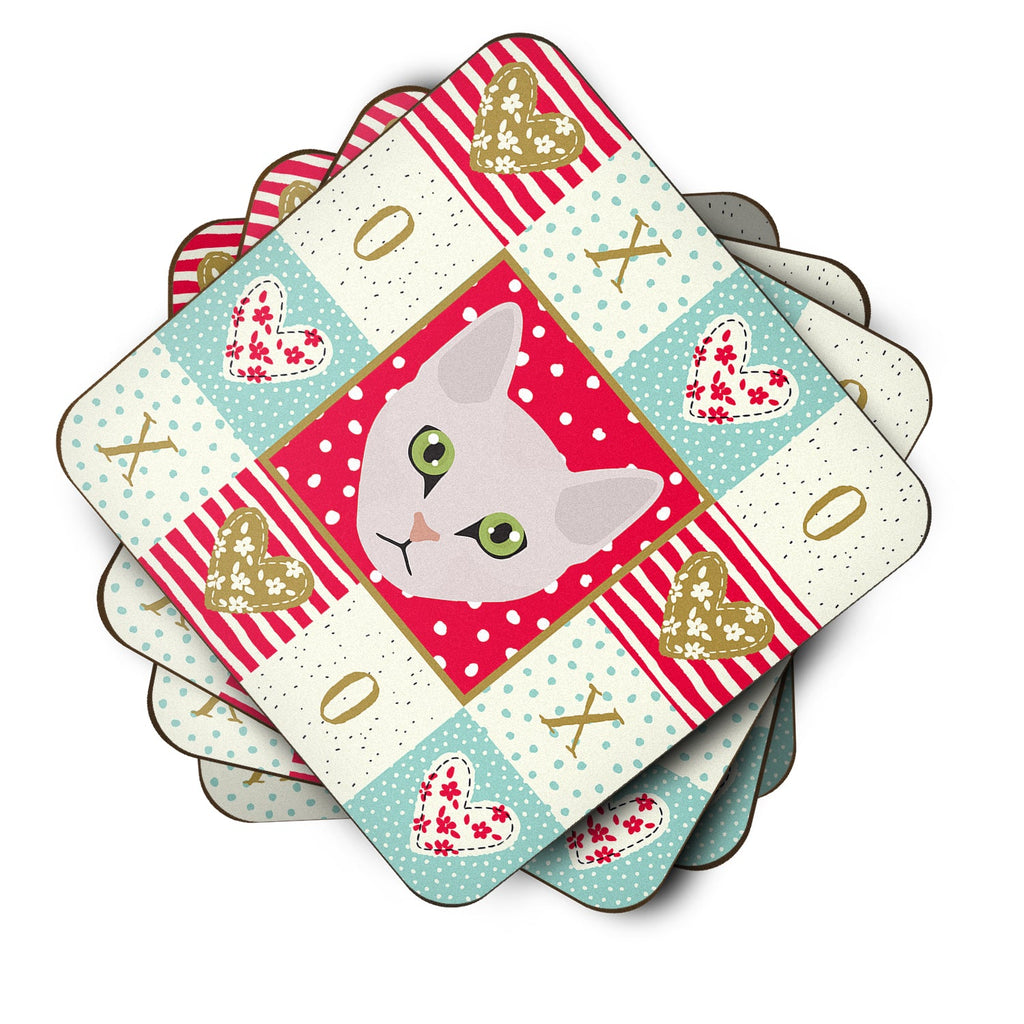 Burmilla Cat Love Foam Coasters Set of 4 Cup Coasters for Indoor Outdoor, Tabletop Protection, Anti Slip, Mouse pad Material