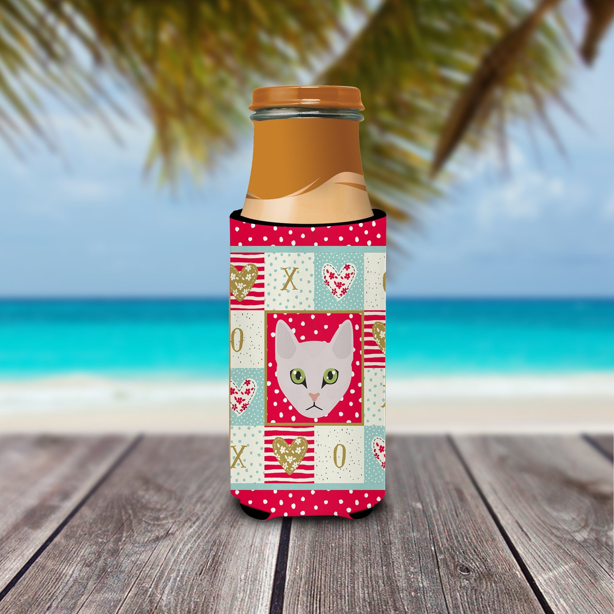 Burmilla Cat Love Slim Can Hugger , Insulated Foam Hugger for 12 oz Slim Cans, Beer Bottles & Water Bottles, Printed in USA