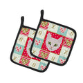 Burmilla Cat Love Pot Holder Set of 2 Heat Resistant Quilted Hot Pads 7.5 x 7.5 Inch, Insulated Kitchen Trivets for Cooking & Baking