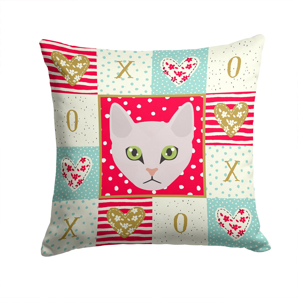 Burmilla Cat Love Decorative Throw Pillow 14x14 Indoor Outdoor Accent Cushion, Fabric Cover with Insert for Sofa, Bed, Porch & Living Room