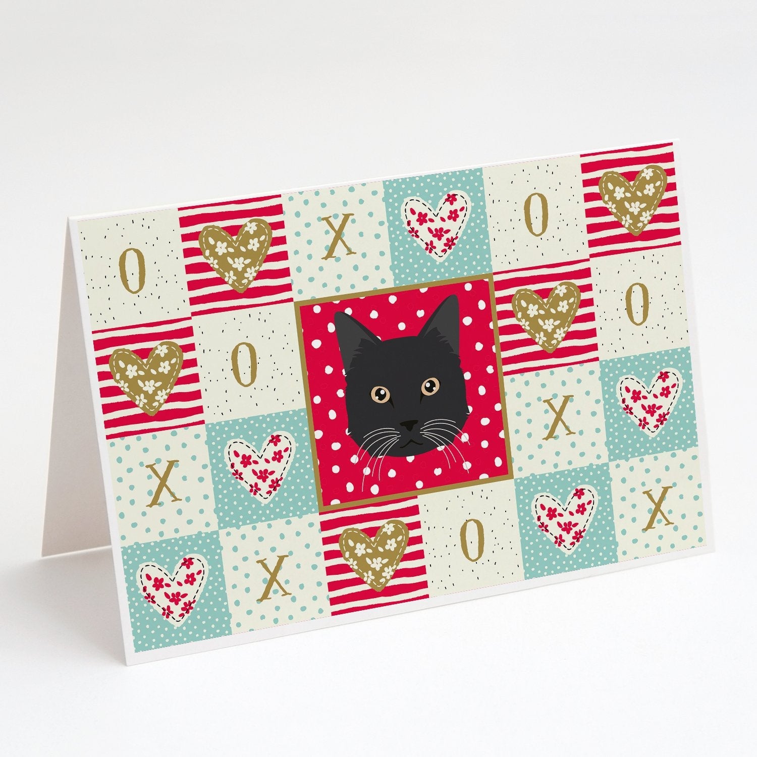 Chantilly Tiffany Cat Love Greeting Cards Pack of 8 Blank Cards with Envelopes Whimsical A7 Size 5x7