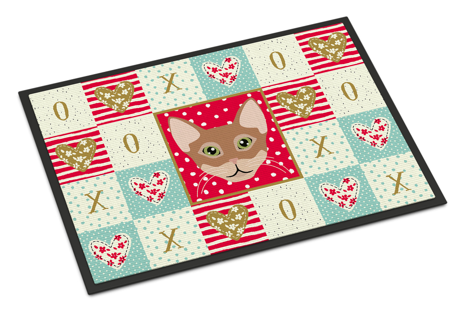 Chausie Cat Love Doormat Indoor Outdoor 24H X 36W Front Door Mat Rugs for Entryway, Non Slip Washable Low Pile,