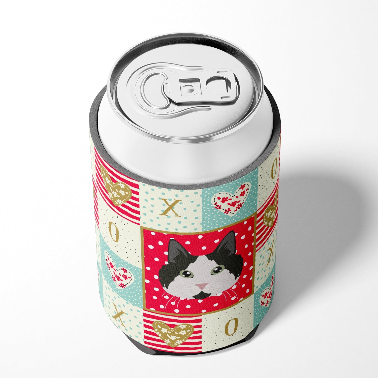Cymric Cat Love Can or Bottle Hugger Cooler Sleeve for Standard 12 oz Cans, Insulated Foam Beer & Soda Can Hugger Reusable
