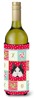 Cymric #2 Cat Love Wine Bottle Hugger Gift Sleeve for Standard 750 ml Bottles, Insulated Reusable Also Fits Mini Shot & Pint Bottles