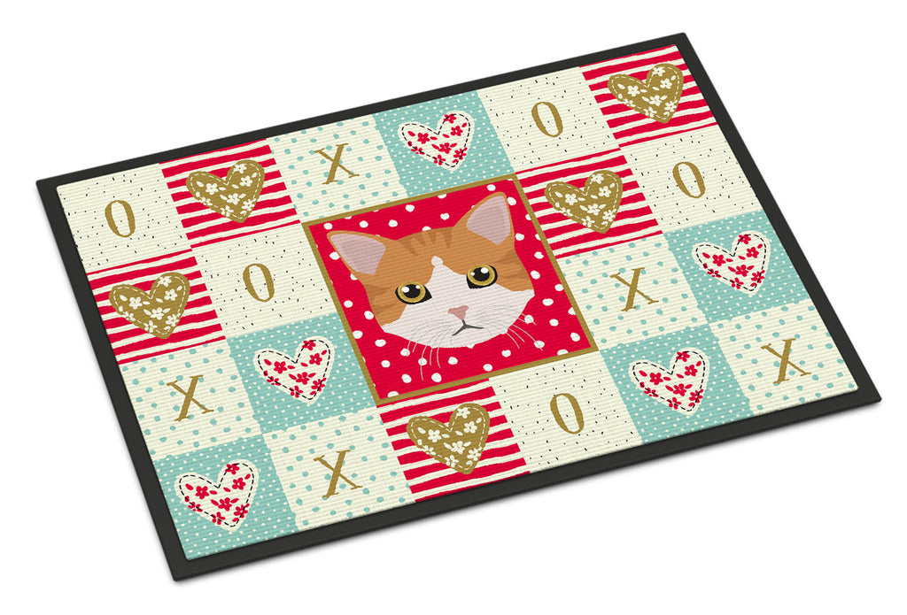 European Shorthair Cat Love Doormat Indoor Outdoor 24H X 36W Front Door Mat Rugs for Entryway, Non Slip Washable Low Pile,