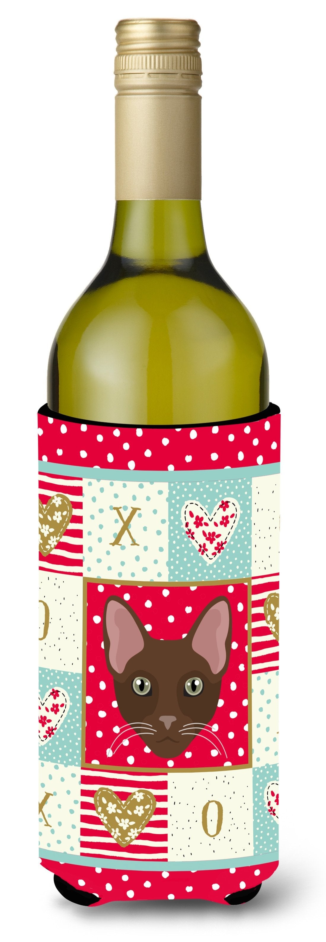 Havana Brown Cat Love Wine Bottle Hugger Gift Sleeve for Standard 750 ml Bottles, Insulated Reusable Also Fits Mini Shot & Pint Bottles