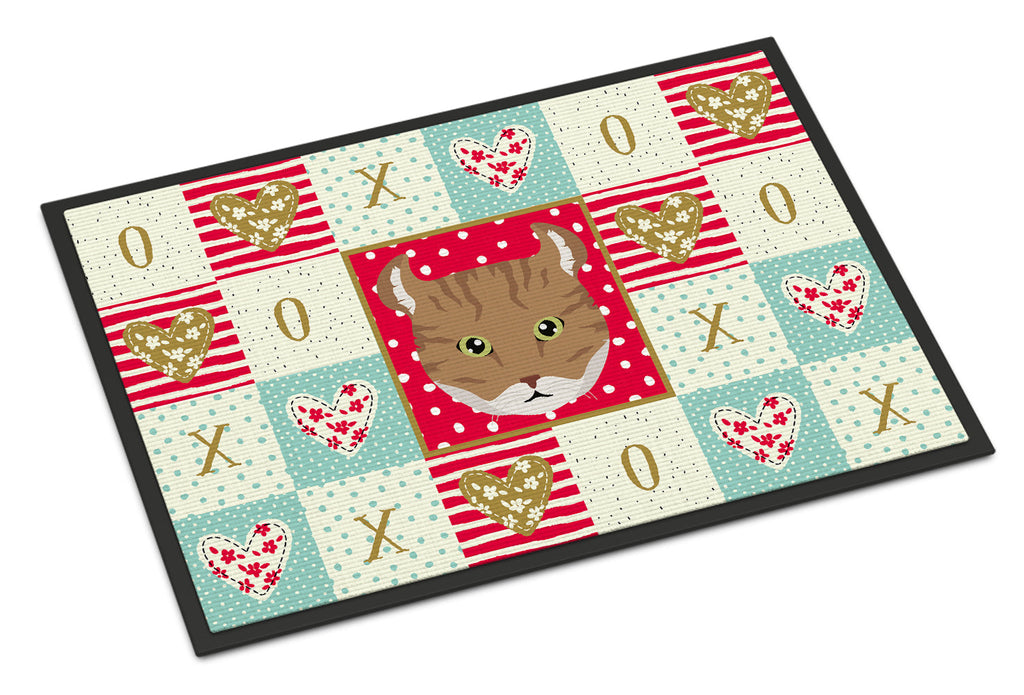 Highlander Lynx Cat Love Doormat Indoor Outdoor 18H X 27W Front Door Mat Rugs for Entryway, Non Slip Washable
