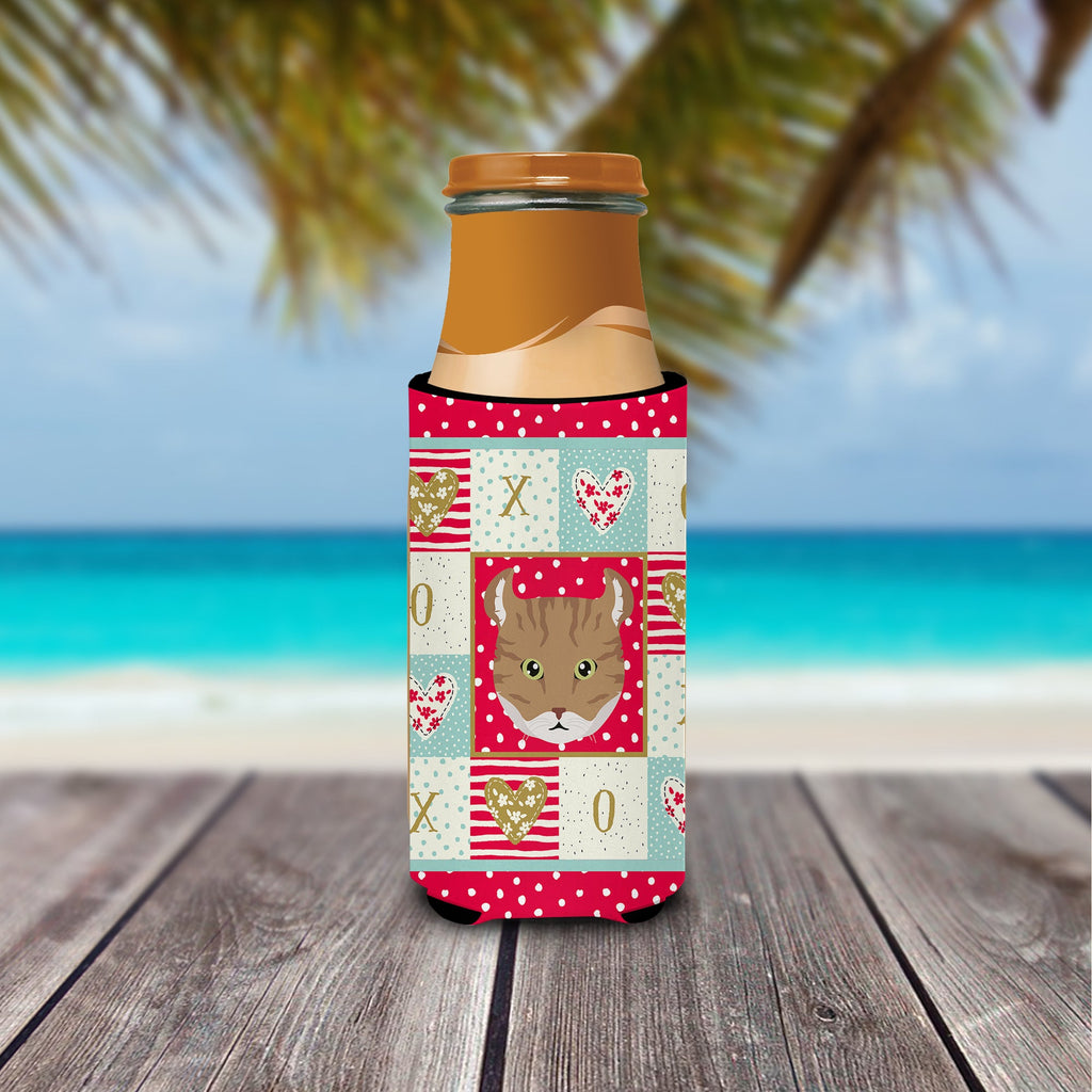 Highlander Lynx Cat Love Slim Can Hugger , Insulated Foam Hugger for 12 oz Slim Cans, Beer Bottles & Water Bottles, Printed in USA