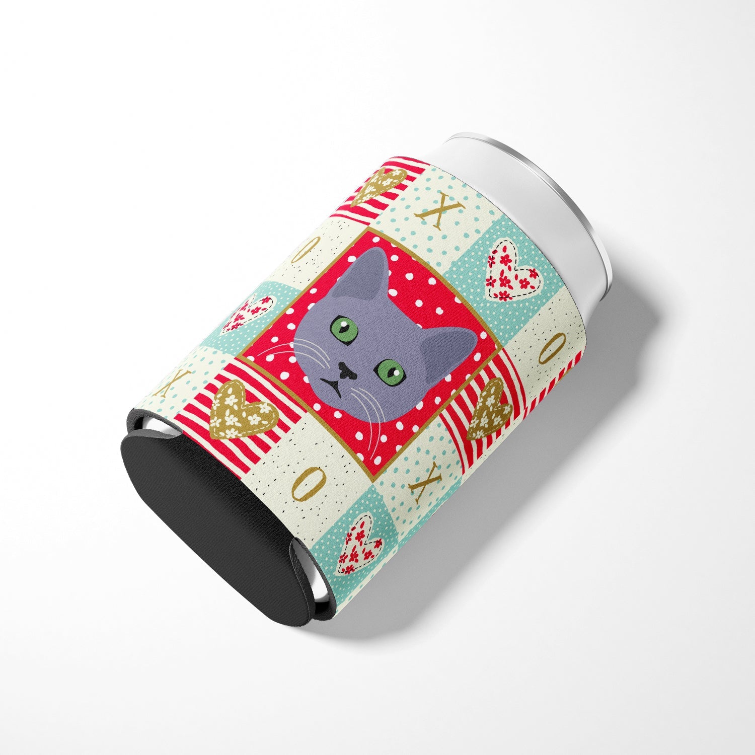 Korat Cat Love Can or Bottle Hugger Cooler Sleeve for Standard 12 oz Cans, Insulated Foam Beer & Soda Can Hugger Reusable