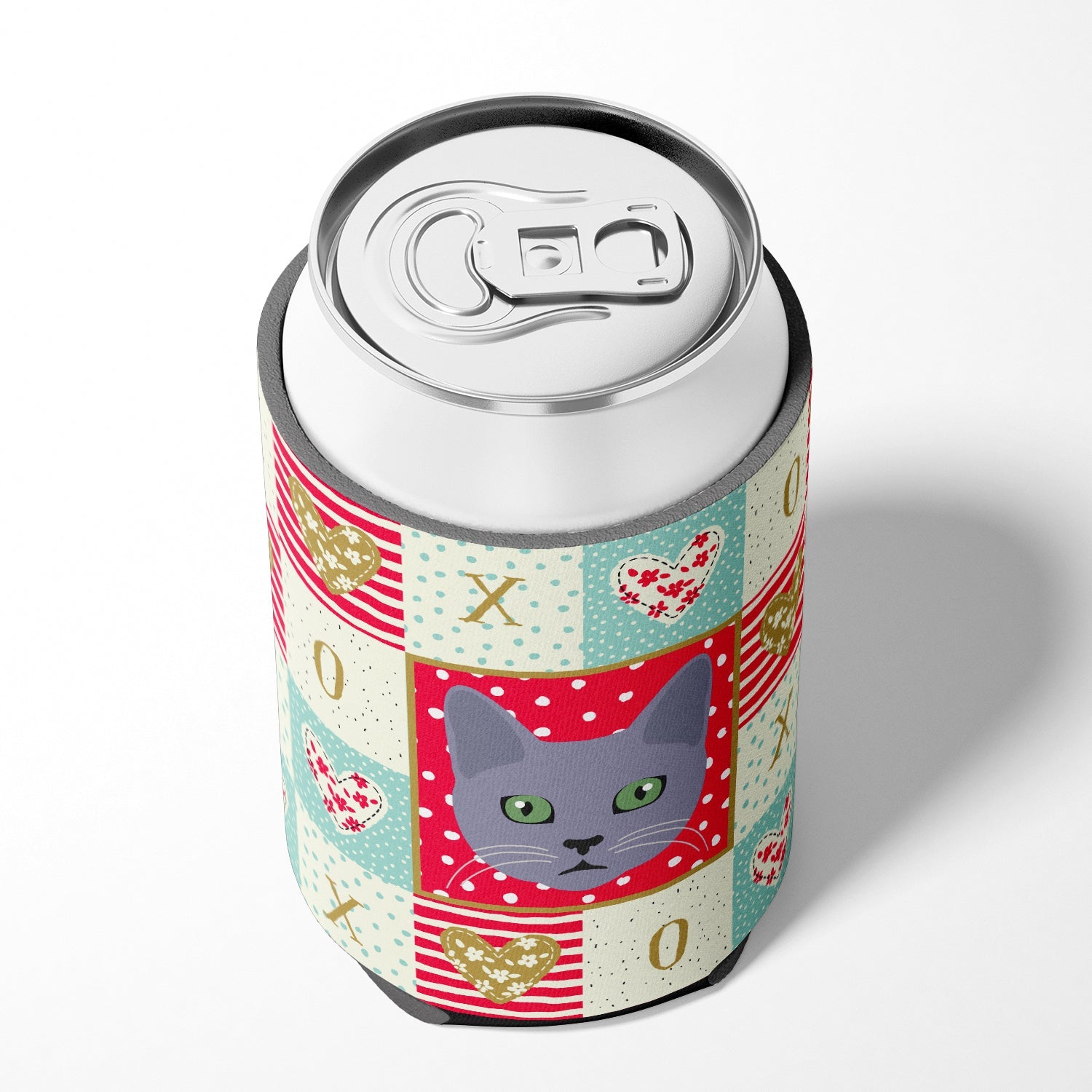 Korat Cat Love Can or Bottle Hugger Cooler Sleeve for Standard 12 oz Cans, Insulated Foam Beer & Soda Can Hugger Reusable