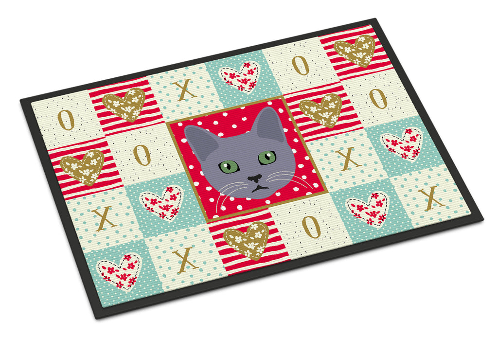 Korat Cat Love Doormat Indoor Outdoor 18H X 27W Front Door Mat Rugs for Entryway, Non Slip Washable
