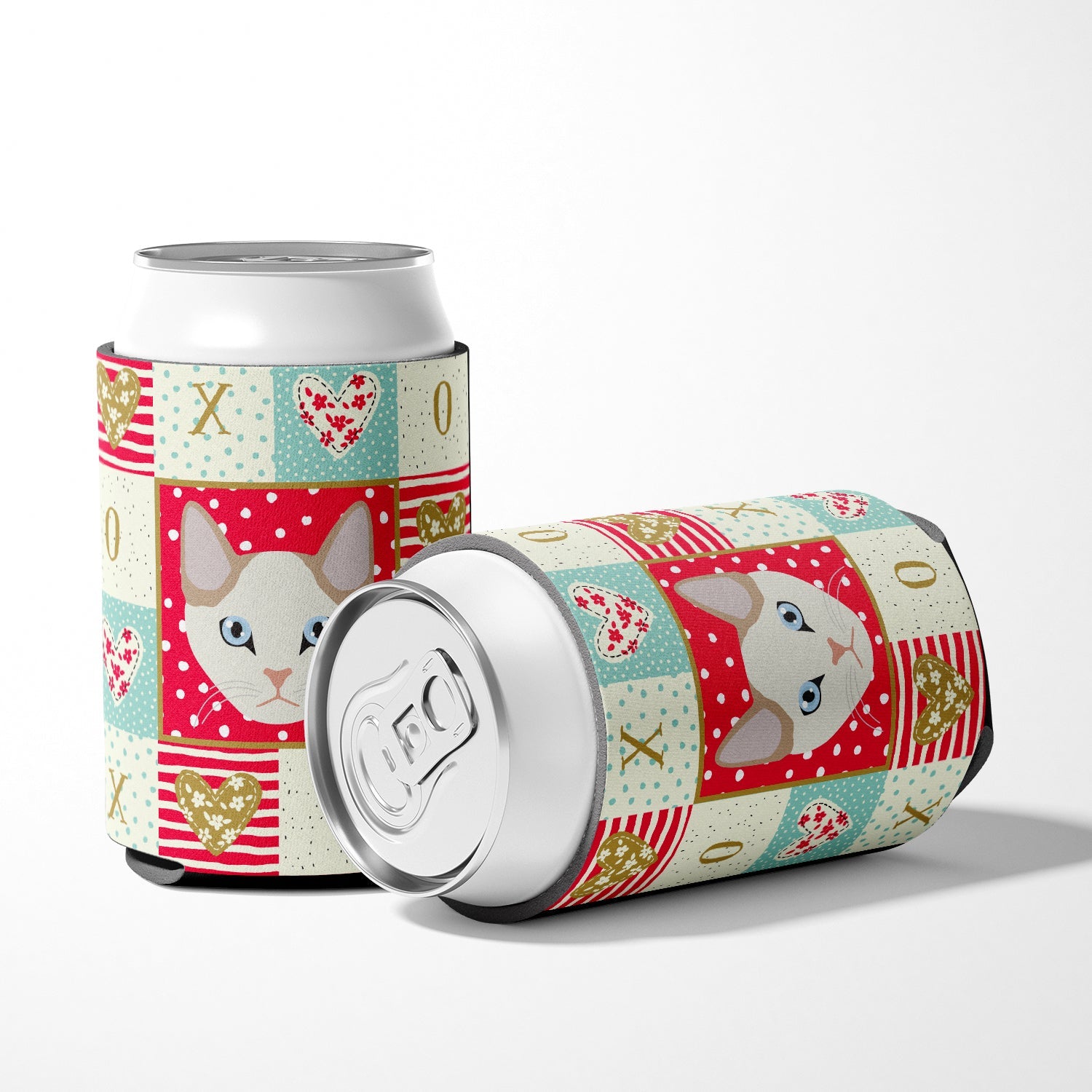 Korean Bobtail Cat Love Can or Bottle Hugger Cooler Sleeve for Standard 12 oz Cans, Insulated Foam Beer & Soda Can Hugger Reusable