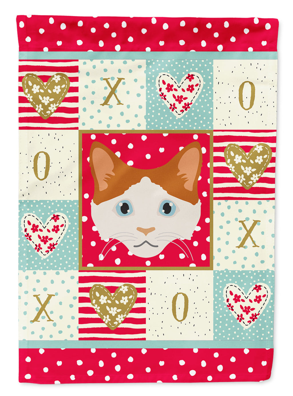 La Perm Cat Love House Flag 28x40 Porch Sleeve Pole Decorative Outside Yard Banner Artwork Wall Hanging, Polyester