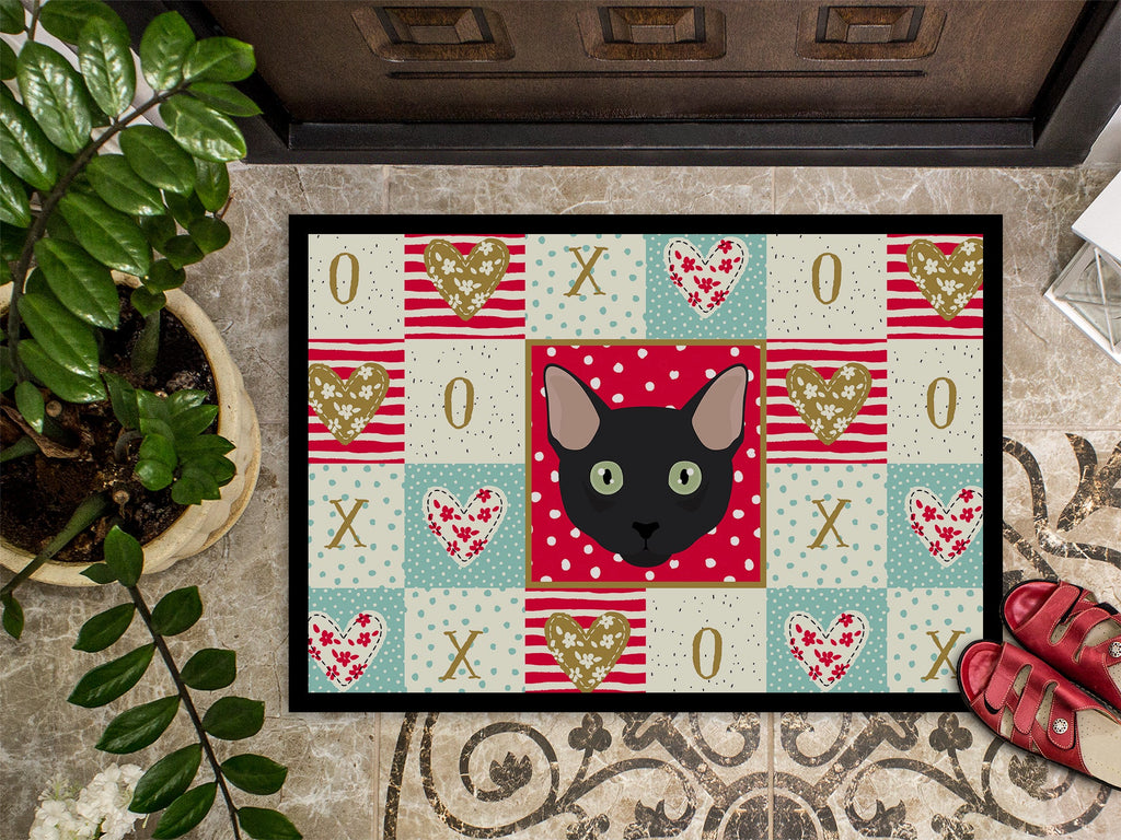 Mandalay Cat Love Doormat Indoor Outdoor 18H X 27W Front Door Mat Rugs for Entryway, Non Slip Washable