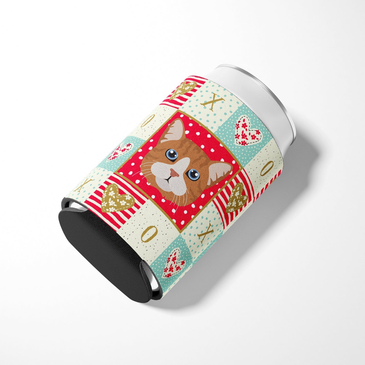 Manx Cat Love Can or Bottle Hugger Cooler Sleeve for Standard 12 oz Cans, Insulated Foam Beer & Soda Can Hugger Reusable