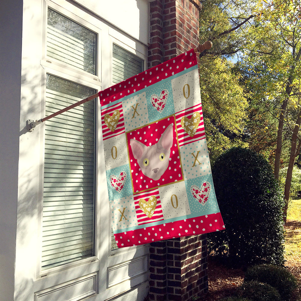 Minskin Cat Love House Flag 28x40 Porch Sleeve Pole Decorative Outside Yard Banner Artwork Wall Hanging, Polyester