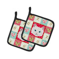 Napoleon Cat Love Pot Holder Set of 2 Heat Resistant Quilted Hot Pads 7.5 x 7.5 Inch, Insulated Kitchen Trivets for Cooking & Baking