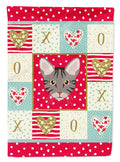 Ocicat Cat Love House Flag 28x40 Porch Sleeve Pole Decorative Outside Yard Banner Artwork Wall Hanging, Polyester