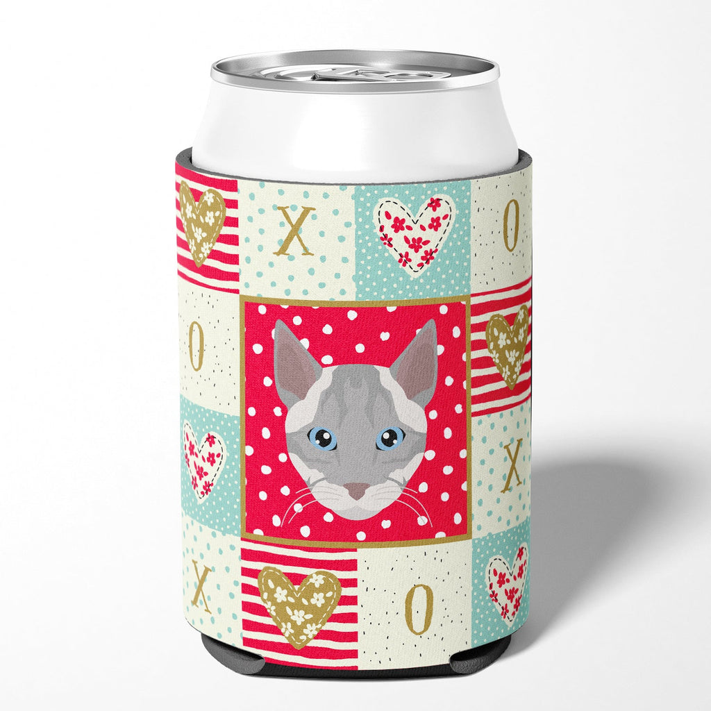 Ojos Azules Cat Love Can or Bottle Hugger Cooler Sleeve for Standard 12 oz Cans, Insulated Foam Beer & Soda Can Hugger Reusable