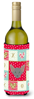 Oriental Shorthair Cat Love Wine Bottle Hugger Gift Sleeve for Standard 750 ml Bottles, Insulated Reusable Also Fits Mini Shot & Pint Bottles