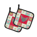 Oriental Shorthair Cat Love Pot Holder Set of 2 Heat Resistant Quilted Hot Pads 7.5 x 7.5 Inch, Insulated Kitchen Trivets for Cooking & Baking