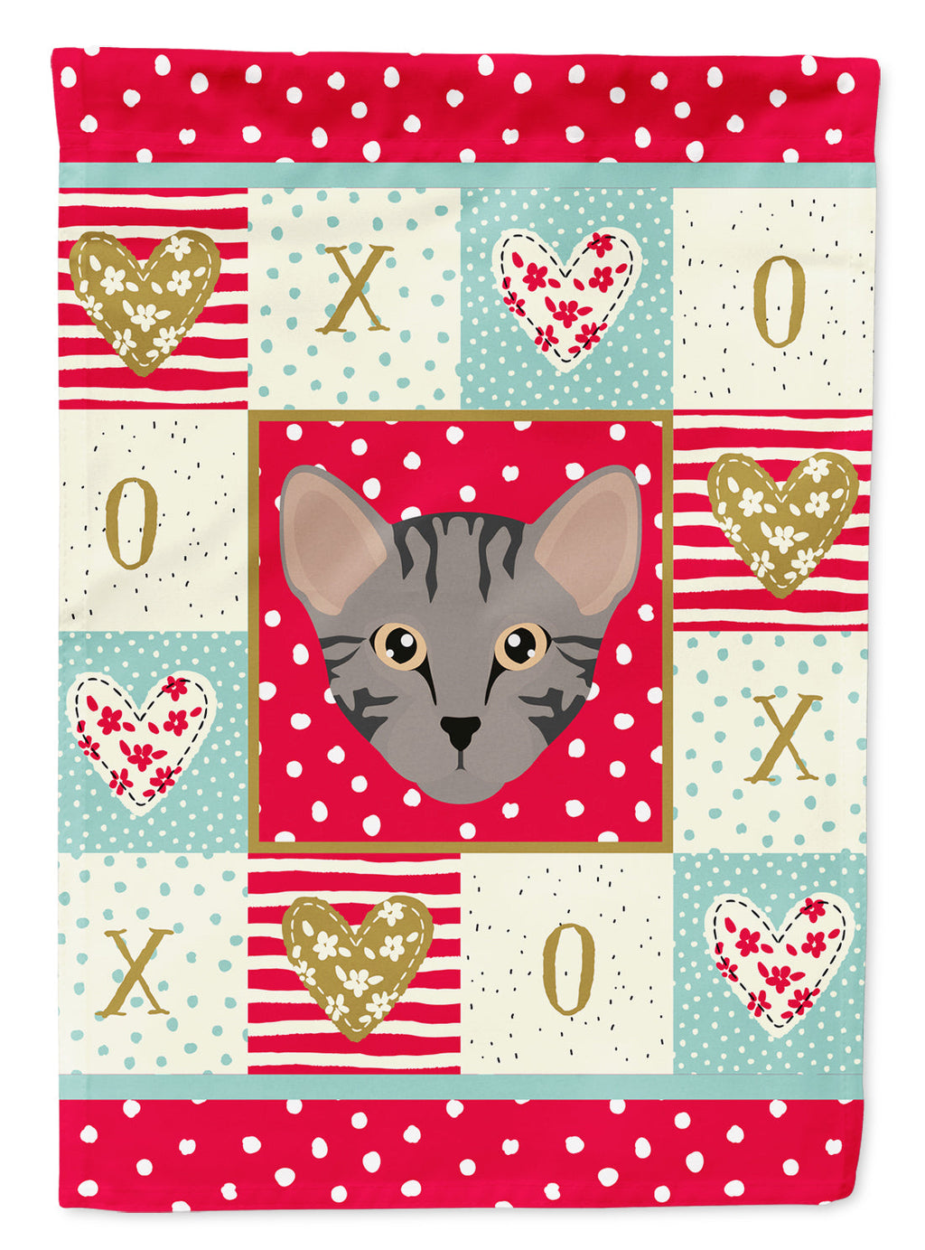 Safari Cat Love House Flag 28x40 Porch Sleeve Pole Decorative Outside Yard Banner Artwork Wall Hanging, Polyester