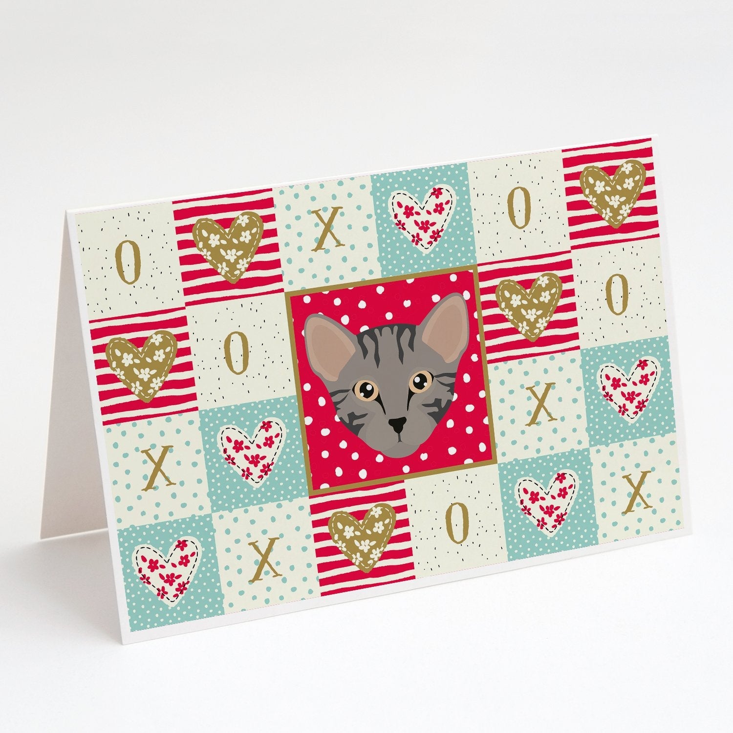 Safari Cat Love Greeting Cards Pack of 8 Blank Cards with Envelopes Whimsical A7 Size 5x7
