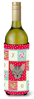 Safari Cat Love Wine Bottle Hugger Gift Sleeve for Standard 750 ml Bottles, Insulated Reusable Also Fits Mini Shot & Pint Bottles