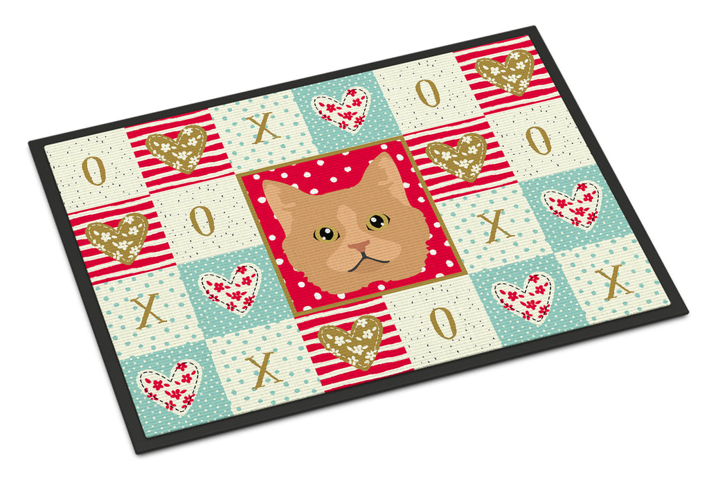 Selkirk Rex Cat Love Doormat Indoor Outdoor 24H X 36W Front Door Mat Rugs for Entryway, Non Slip Washable Low Pile,