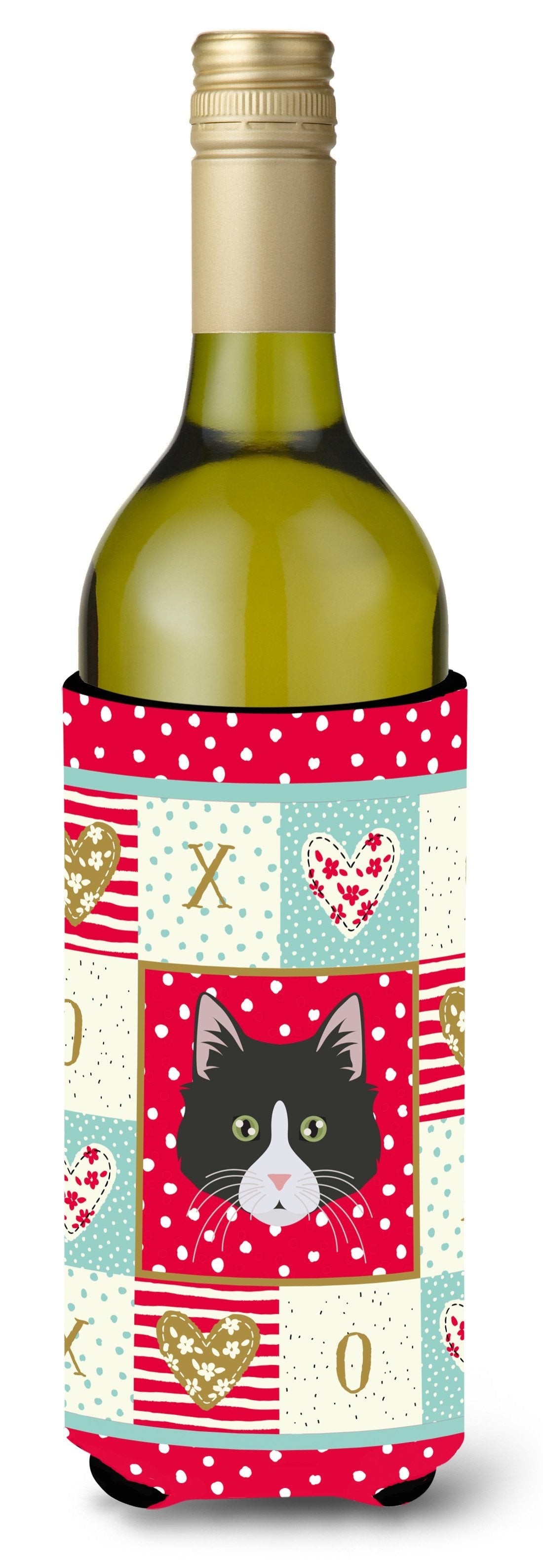 Siberian Forest Cat Love Wine Bottle Hugger Gift Sleeve for Standard 750 ml Bottles, Insulated Reusable Also Fits Mini Shot & Pint Bottles