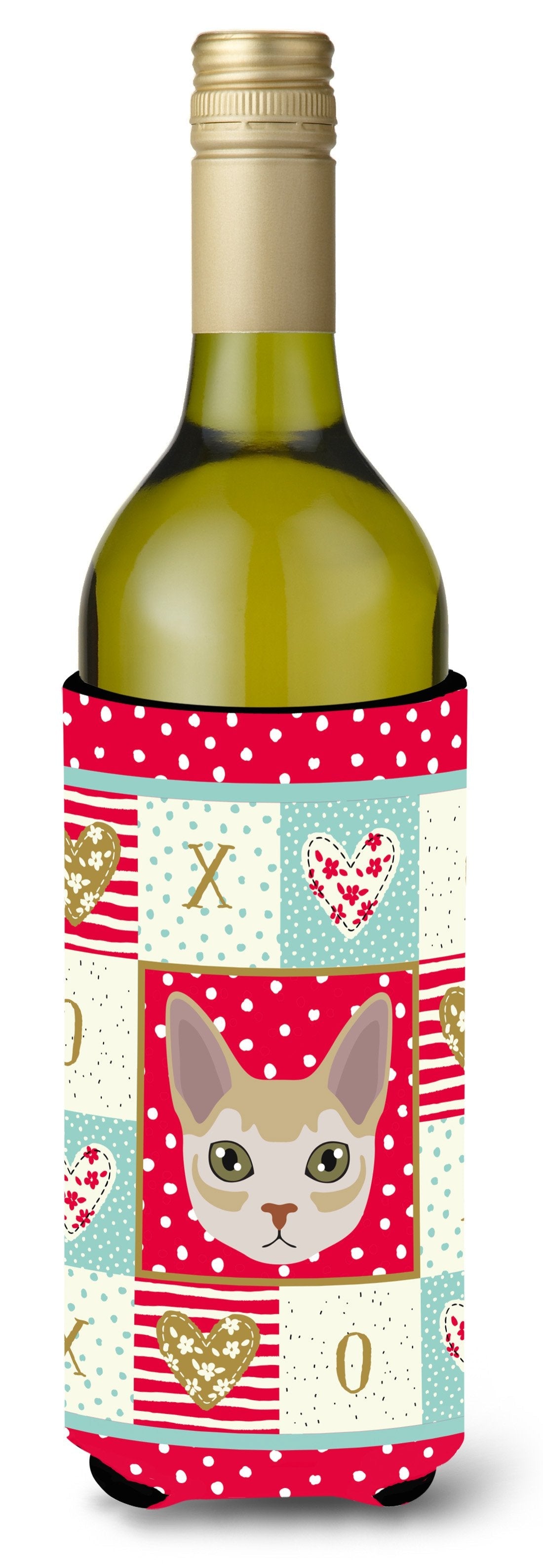 Singapura Cat Love Wine Bottle Hugger Gift Sleeve for Standard 750 ml Bottles, Insulated Reusable Also Fits Mini Shot & Pint Bottles