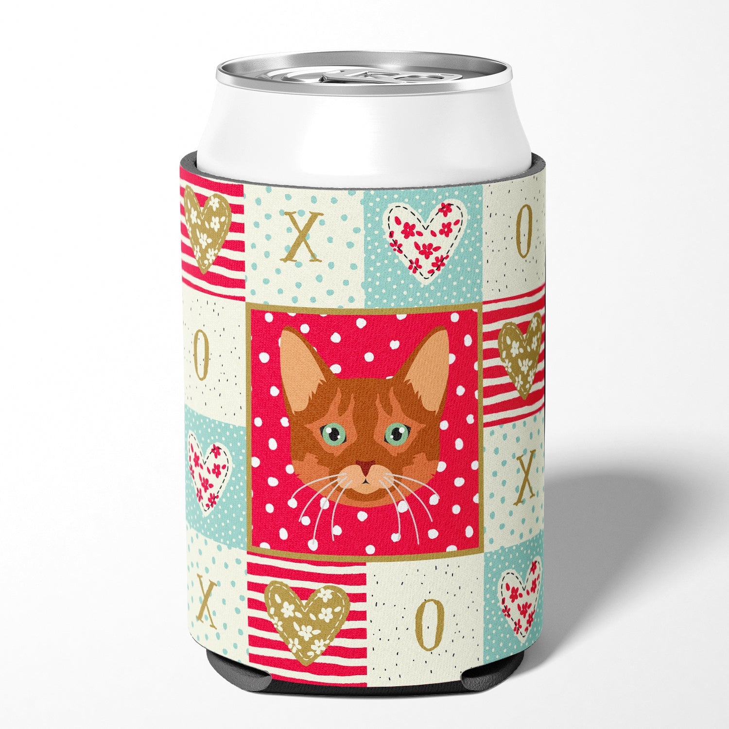 Somali Cat Love Can or Bottle Hugger Cooler Sleeve for Standard 12 oz Cans, Insulated Foam Beer & Soda Can Hugger Reusable