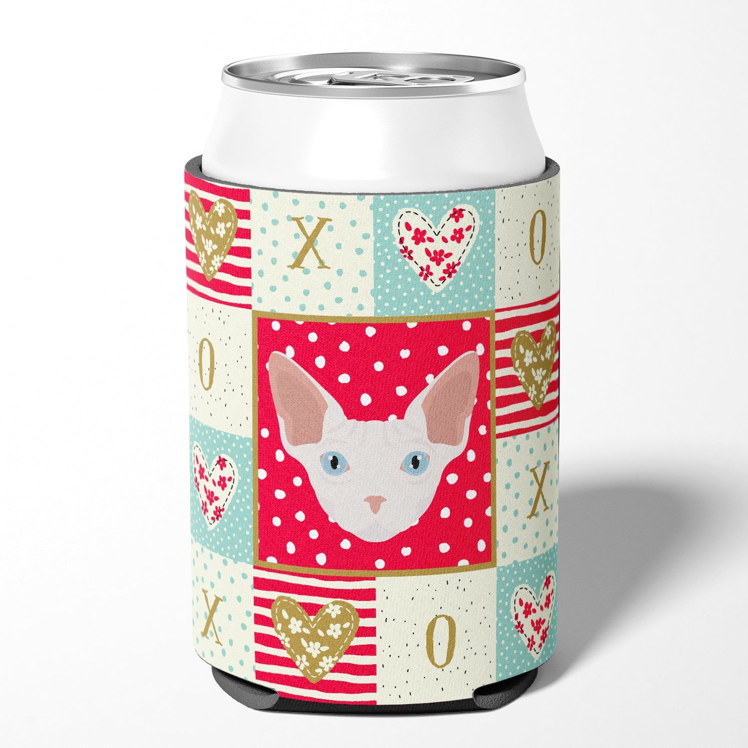 Sphynx Cat Love Can or Bottle Hugger Cooler Sleeve for Standard 12 oz Cans, Insulated Foam Beer & Soda Can Hugger Reusable