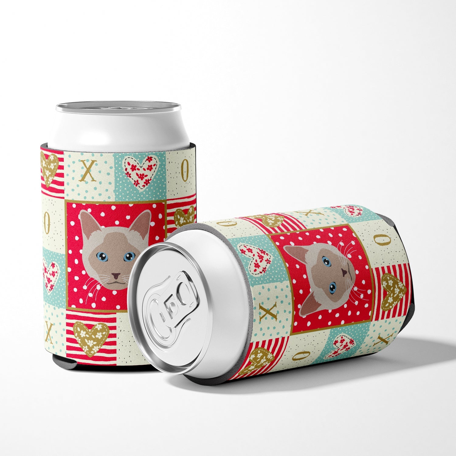 Thai lilac Cat Love Can or Bottle Hugger Cooler Sleeve for Standard 12 oz Cans, Insulated Foam Beer & Soda Can Hugger Reusable