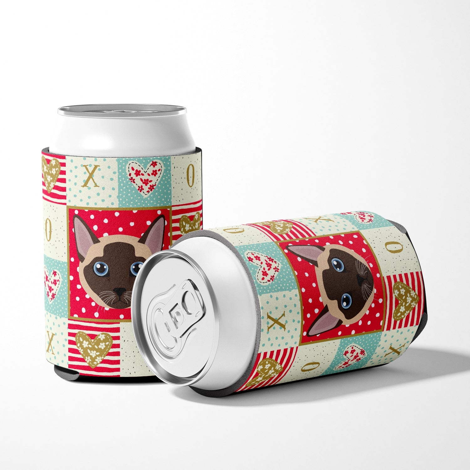 Tonkinese Cat Love Can or Bottle Hugger Cooler Sleeve for Standard 12 oz Cans, Insulated Foam Beer & Soda Can Hugger Reusable