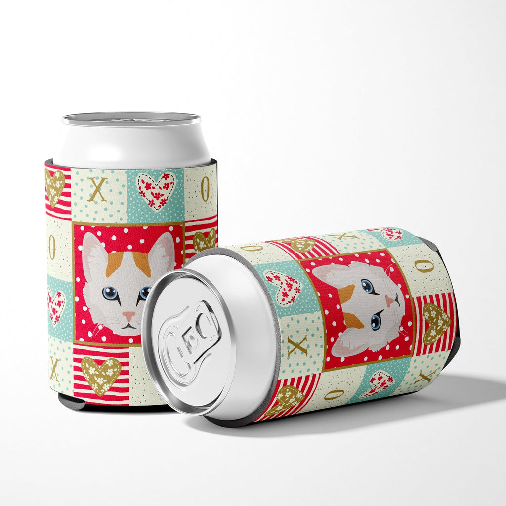 Turkish Van Cat Love Can or Bottle Hugger Cooler Sleeve for Standard 12 oz Cans, Insulated Foam Beer & Soda Can Hugger Reusable