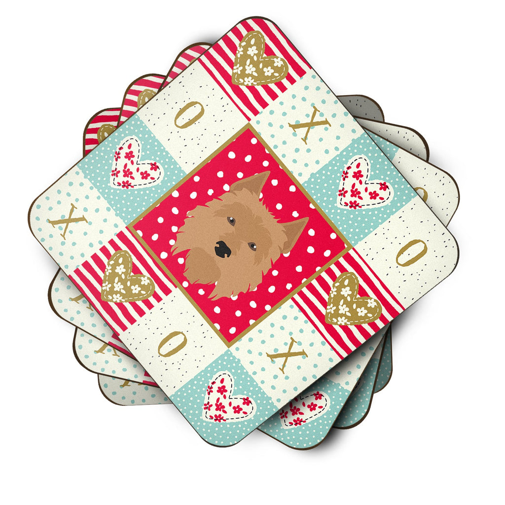 Australian Terrier Love Foam Coasters Set of 4 Cup Coasters for Indoor Outdoor, Tabletop Protection, Anti Slip, Mouse pad Material