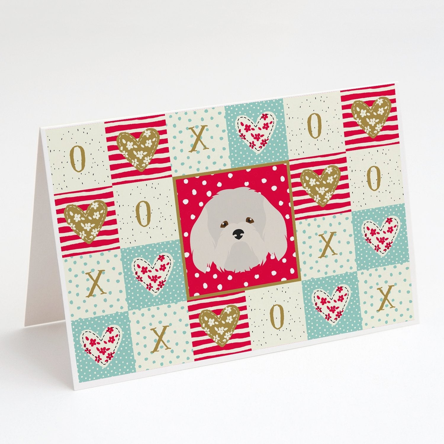 Coton de Tulear Love Greeting Cards Pack of 8 Blank Cards with Envelopes Whimsical A7 Size 5x7