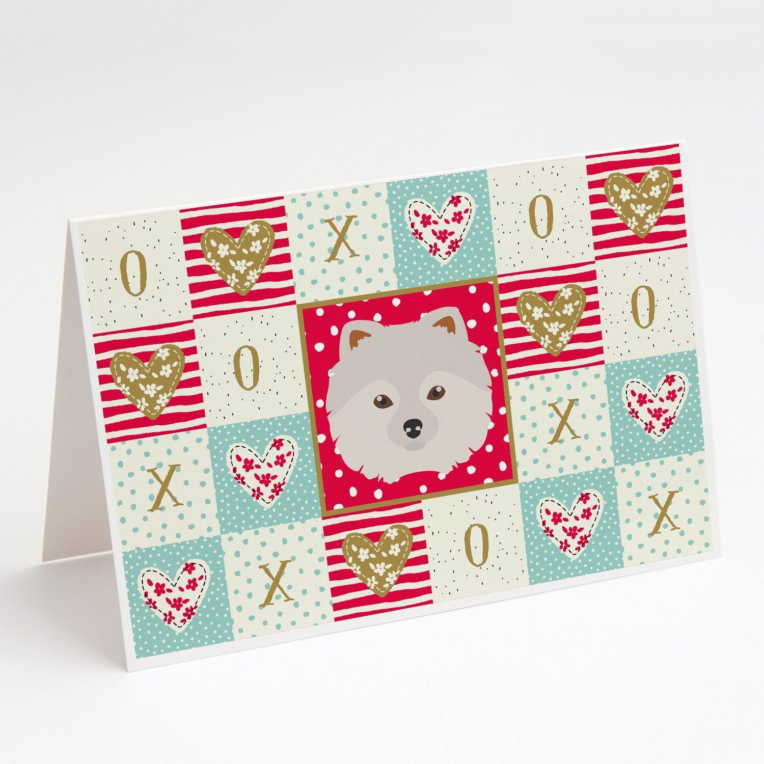 Japanese Spitz Love Greeting Cards Pack of 8 Blank Cards with Envelopes Whimsical A7 Size 5x7