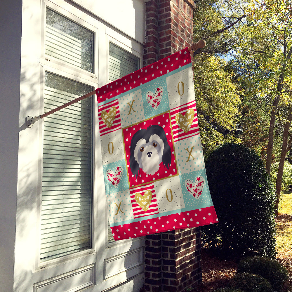 Lowchen Little Lion Dog Love House Flag 28x40 Porch Sleeve Pole Decorative Outside Yard Banner Artwork Wall Hanging, Polyester