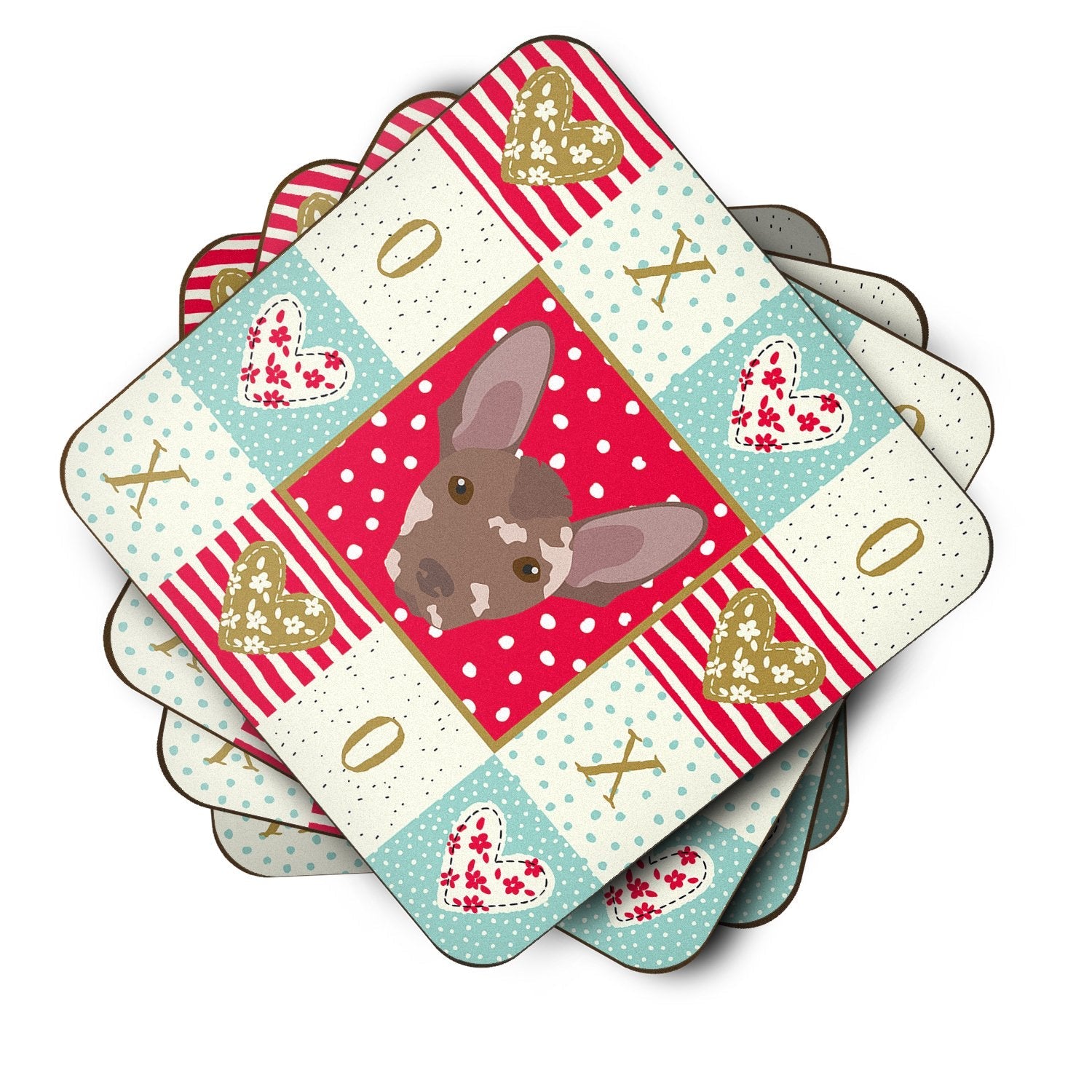 Mexican Hairless Dog Love Foam Coasters Set of 4 Cup Coasters for Indoor Outdoor, Tabletop Protection, Anti Slip, Mouse pad Material