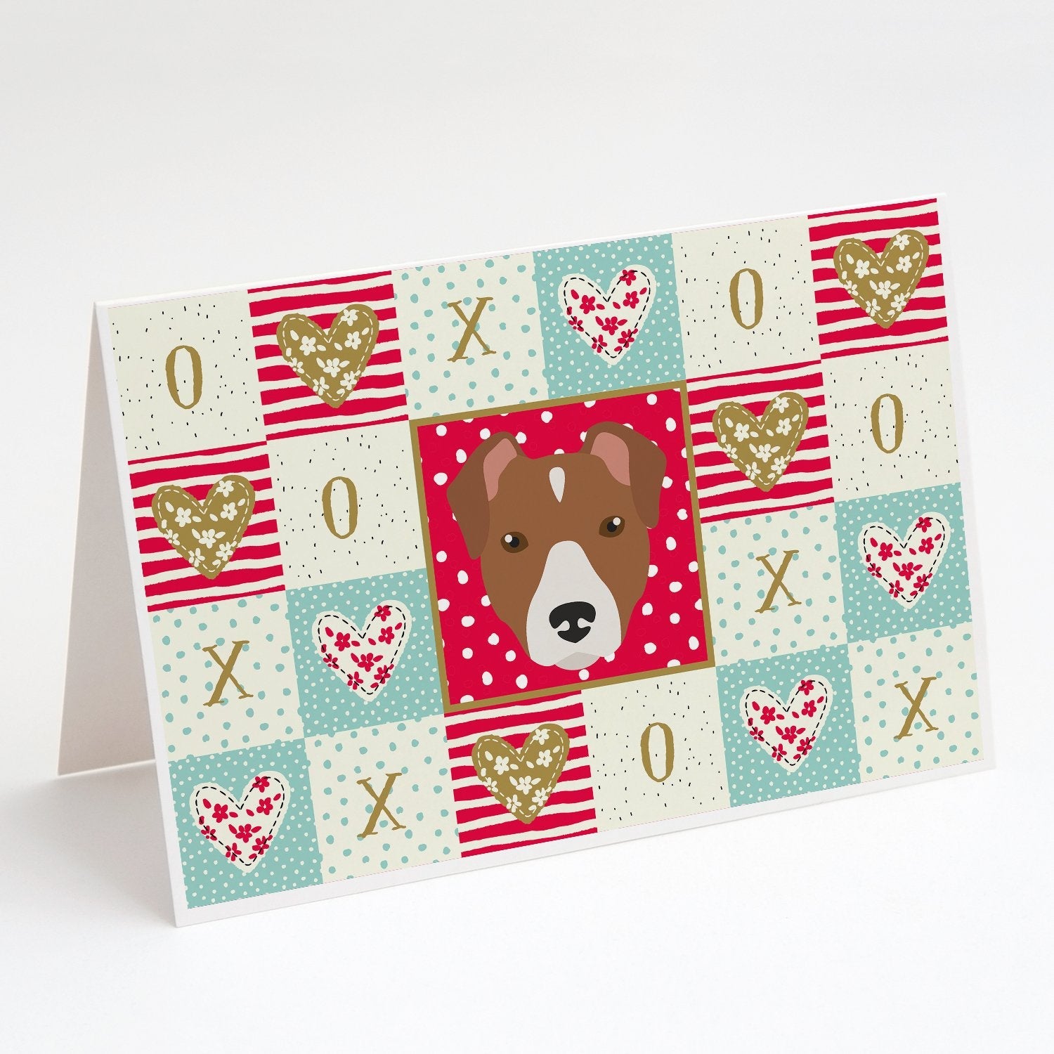 Rat Terrier Love Greeting Cards Pack of 8 Blank Cards with Envelopes Whimsical A7 Size 5x7