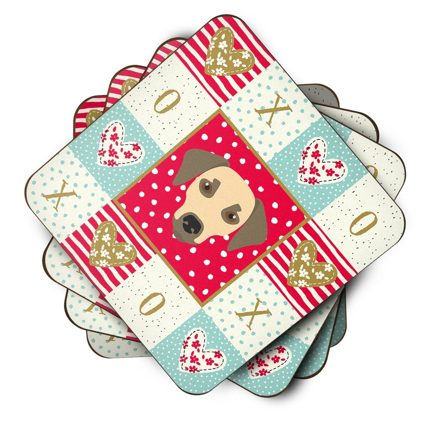 Sato Dog Love Foam Coasters Set of 4 Cup Coasters for Indoor Outdoor, Tabletop Protection, Anti Slip, Mouse pad Material