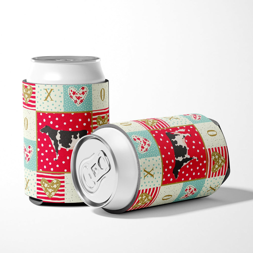 Holstein Cow Love Can or Bottle Hugger Cooler Sleeve for Standard 12 oz Cans, Insulated Foam Beer & Soda Can Hugger Reusable