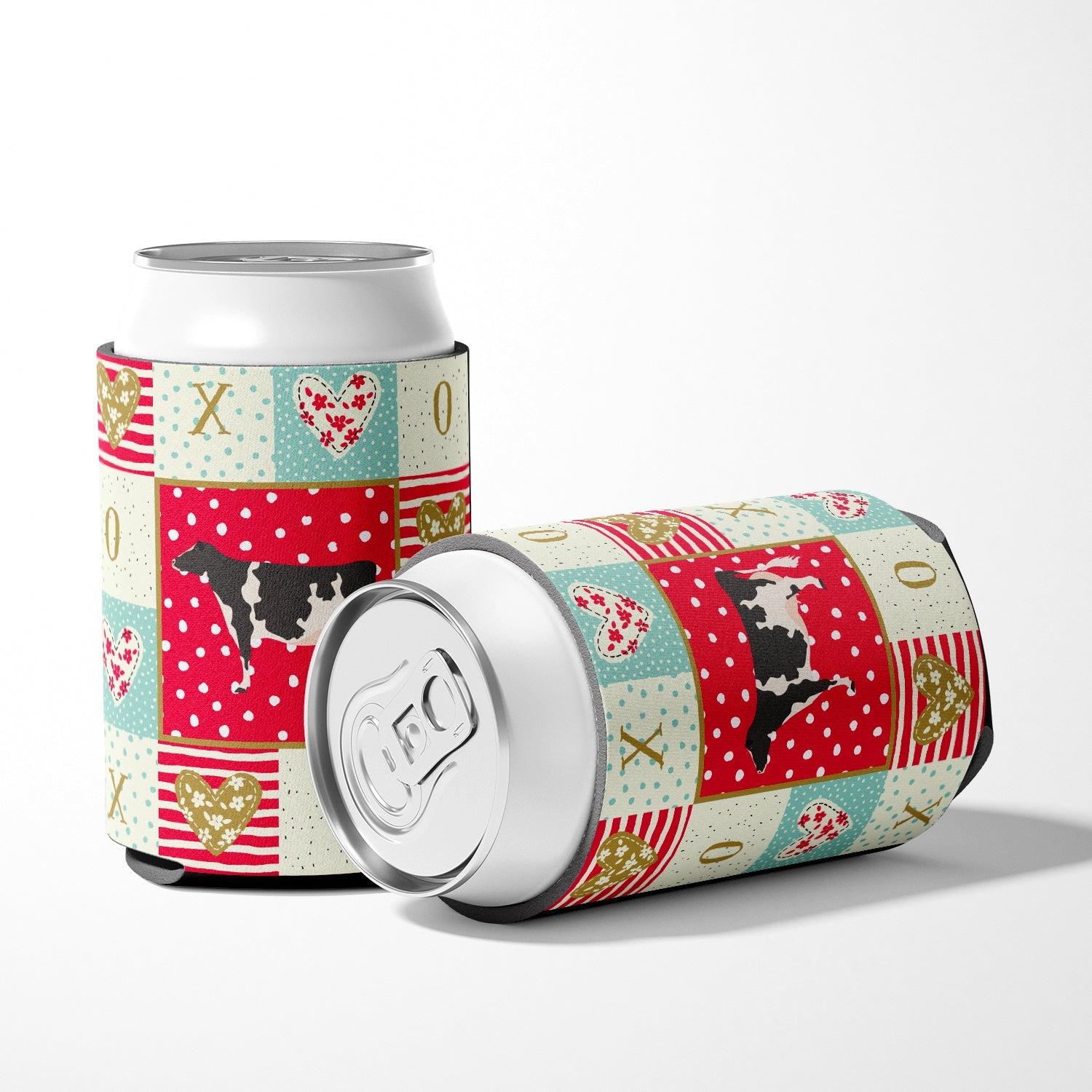 Holstein Cow Love Can or Bottle Hugger Cooler Sleeve for Standard 12 oz Cans, Insulated Foam Beer & Soda Can Hugger Reusable